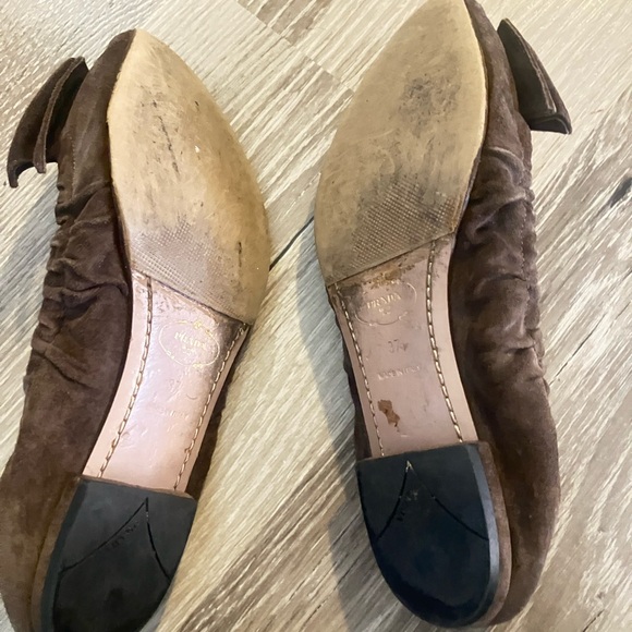 Prada Women's Dark Brown Suede Loafers - Picture 2 of 9